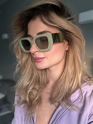FEISEDY Oversized Square Sunglasses for Women Men Thick Frame Shades B4074 - Image 3