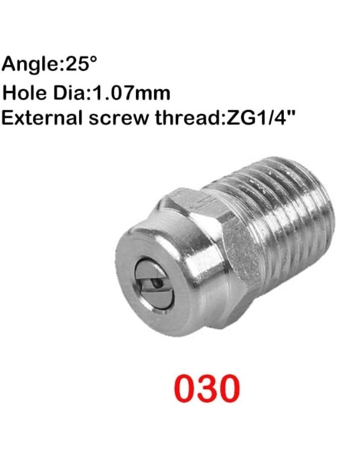 TopHomer TopHomer 3PCS 1/4" Male NPT Spray Nozzle High Pressure Washer Surface Cleaner Tips Replacement Nozzles 25 degree 030(1.07mm)  - Image 2