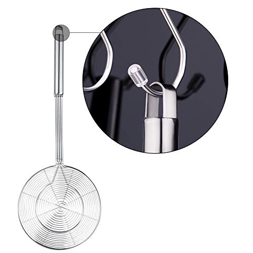 Swify Spider Strainer Skimmer, Swify Stainless Steel Asian Strainer Ladle Frying Spoon with Handle for Kitchen Deep Fryer, Pasta, Spaghetti, Noodle, 5.5 Inch - Image 4