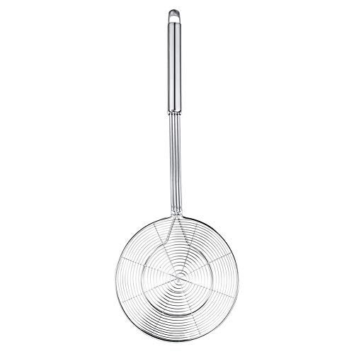 Swify Spider Strainer Skimmer, Swify Stainless Steel Asian Strainer Ladle Frying Spoon with Handle for Kitchen Deep Fryer, Pasta, Spaghetti, Noodle, 5.5 Inch - Image 2