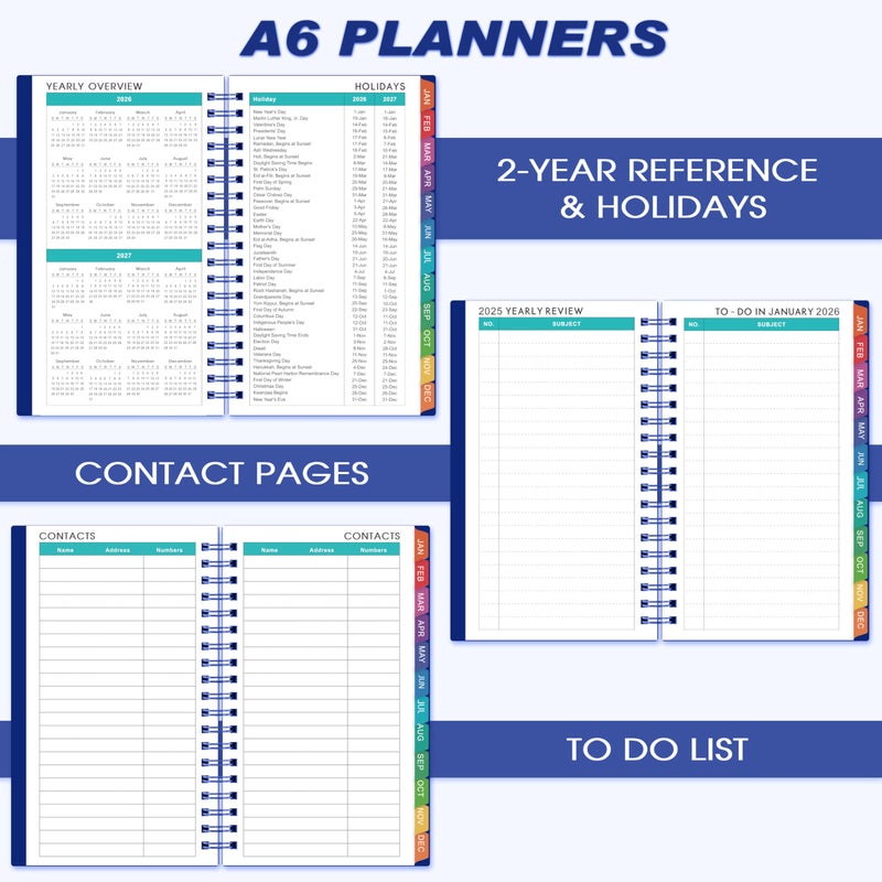 Lemome 2026 Pocket Calendar/Planner - 2026 Weekly & Monthly Pocket Planner for Purse, Jan. 2026 - Dec. 2026, 6.8" x 4.1", Strong Twin - Wire Binding, Plastic Cover - Image 4