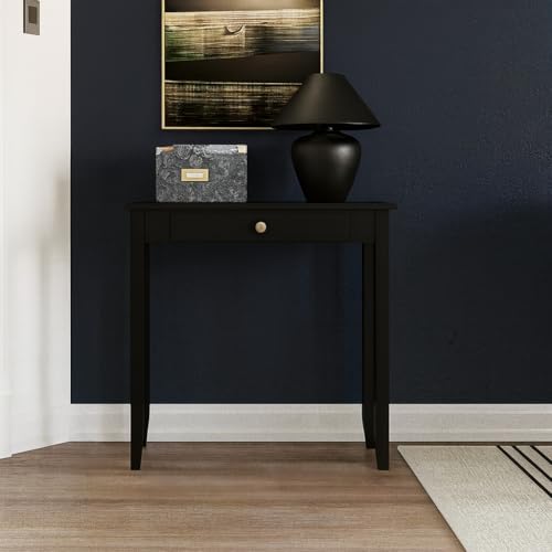 Streem Furniture Wooden Console Table for Living Room | Side Entrance Table for Home with 1 Drawer | Solid Wood (Black) - Image 2