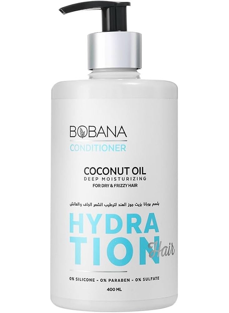 Bobana Conditioner Hydra Tion Coconut Oil For Dry& Frizzy Hair 400Ml