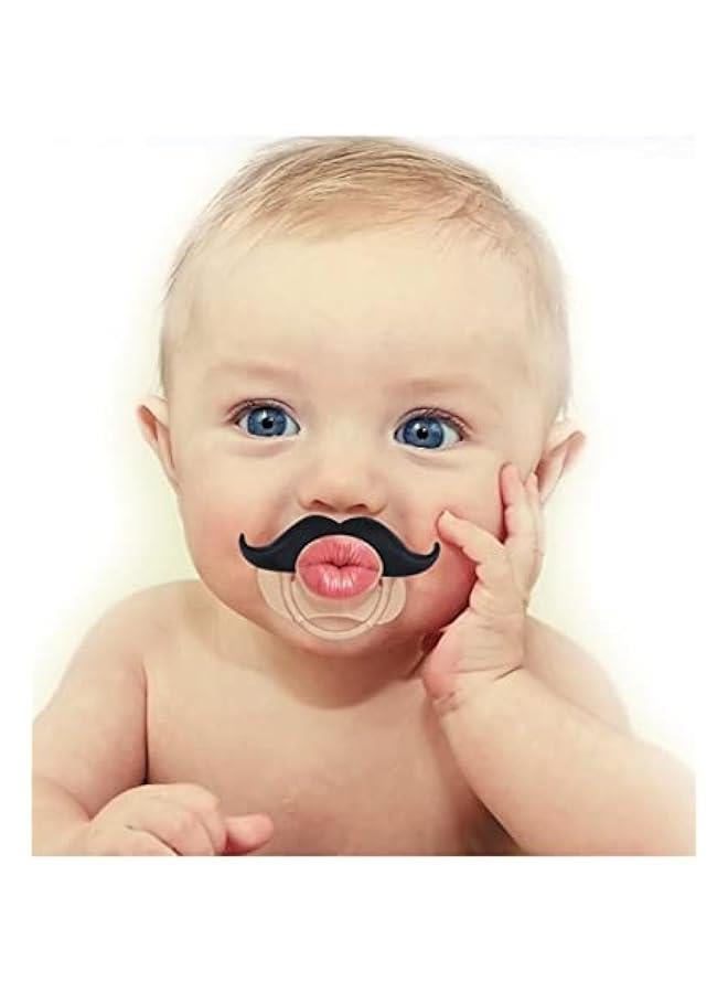 4 Pack Silicone Pacifier Toddler Orthodontic Pacifier - Cute Mustache Pacifier BPA Free Pacifier - Image 2