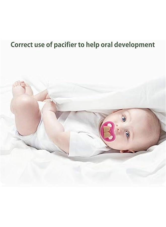 4 Pack Silicone Pacifier Toddler Orthodontic Pacifier - Cute Mustache Pacifier BPA Free Pacifier - Image 3