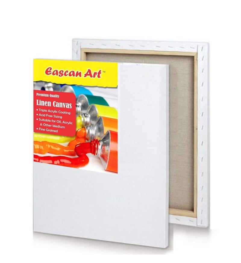 Eascan Art Combo of Pre Stretched White Medium Grain Black Medium Grain and Linen Fine Grain Canvas for Oil and Acrylic Paints Combo of 3 10 X 12 - Image 2
