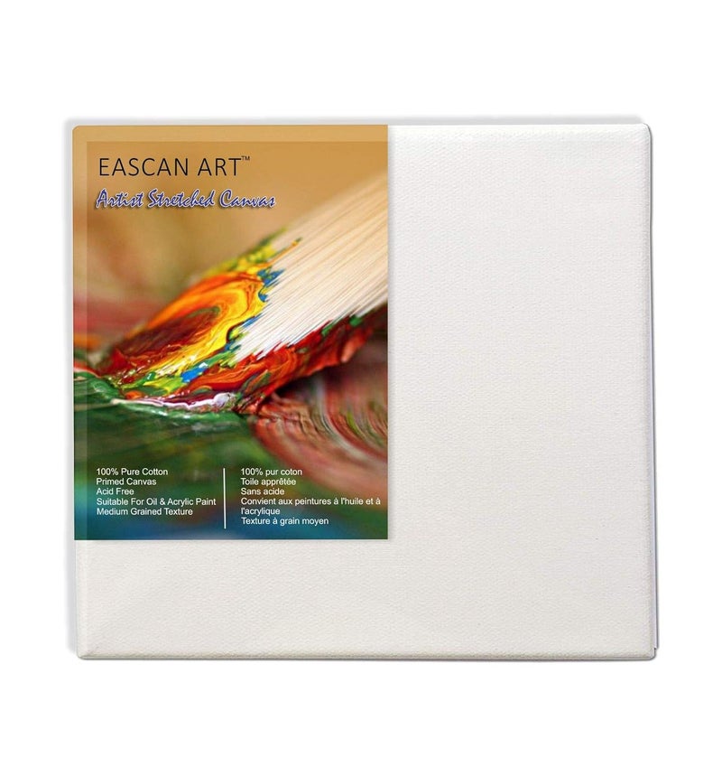 Eascan Art Combo of Pre Stretched White Medium Grain Black Medium Grain and Linen Fine Grain Canvas for Oil and Acrylic Paints Combo of 3 10 X 12 - Image 3