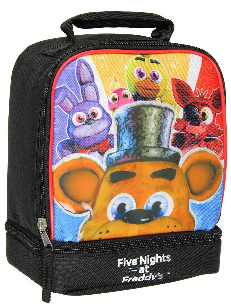 Bioworld Five Nights at Freddys Dual Compartment Soft Insulated Lunch Box Tote