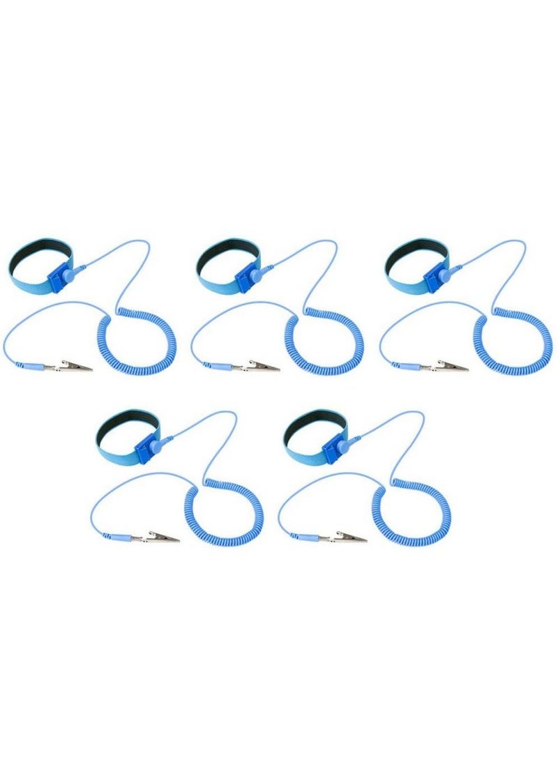 AIWANTO Anti Static Wrist Strap 5 Pack Yellow, Adjustable ESD Wrist Band Fits Your Wrist Comfortably. Grounding Bracelet  - Image 1