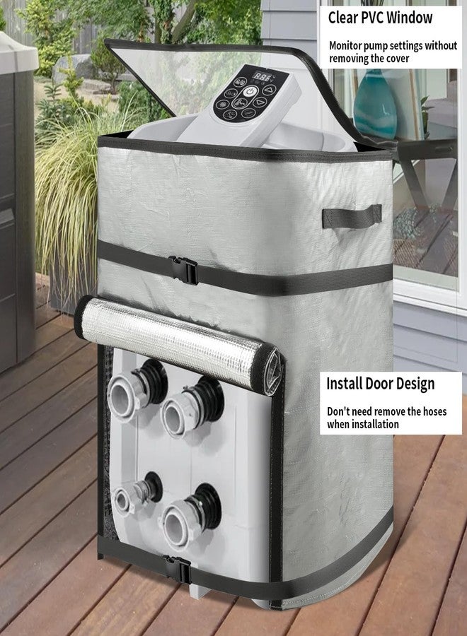 UCEDER Insulated Inflatable Hot Tub Spa Heater Pump Cover,Waterproof Hot Tub Pump Cover with Clear PVC Window,Energy-Saving and Eco-Friendly Insulation Cover for Winter Freeze Protection - Image 5