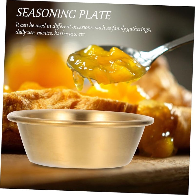 4 قطع أطباق تقديم الصلصة من الفولاذ المقاوم للصدأ لأطباق المقبلات وأوعية الغمس للتوابل - Image 5
