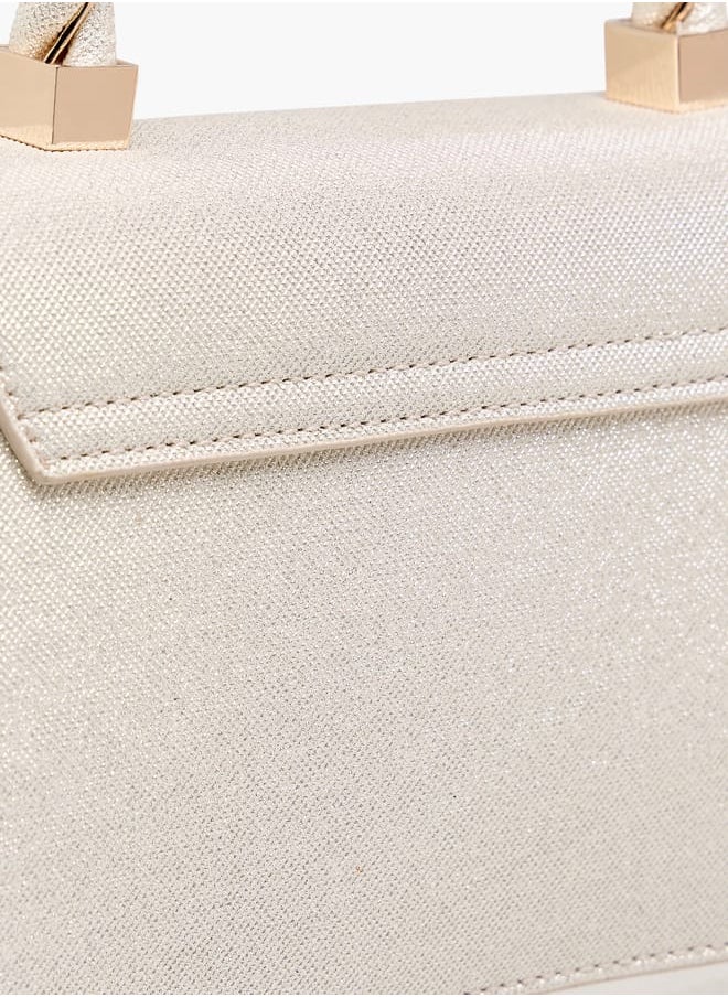 Flora Bella By Shoexpress - Women's Textured Satchel Bag with Handle and Chain Strap - Image 1