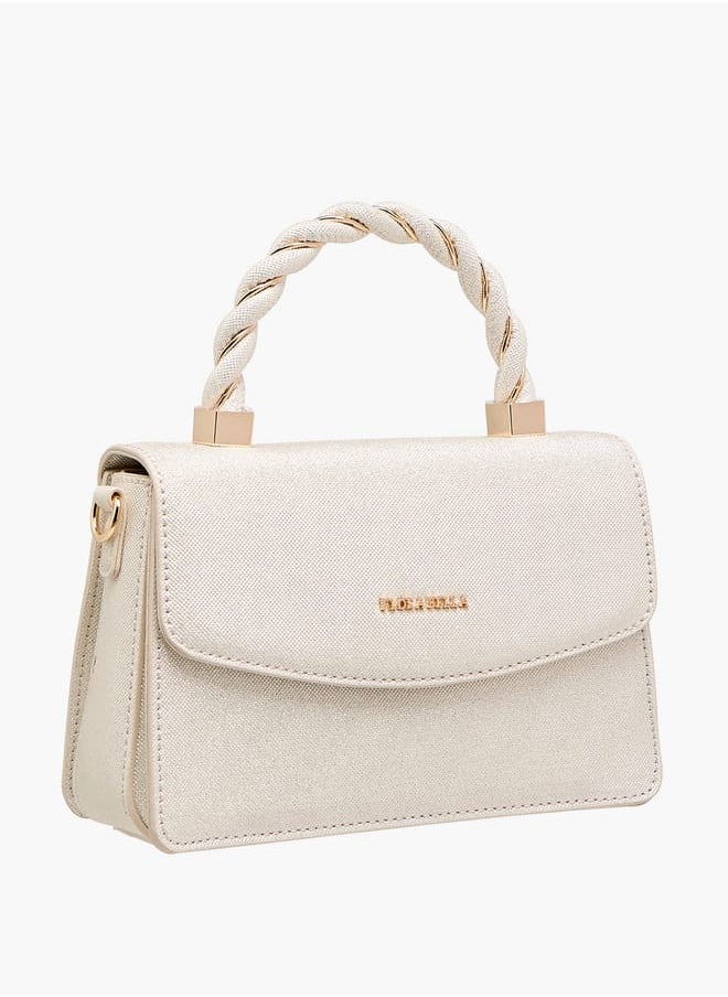 Flora Bella By Shoexpress - Women's Textured Satchel Bag with Handle and Chain Strap - Image 1