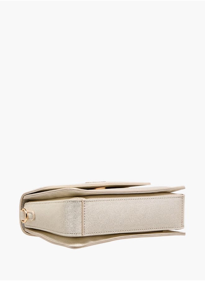 Flora Bella By Shoexpress - Women's Textured Satchel Bag with Handle and Chain Strap - Image 1