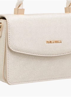 Flora Bella By Shoexpress Women's Textured Satchel Bag with Handle and Chain Strap  - Image 5