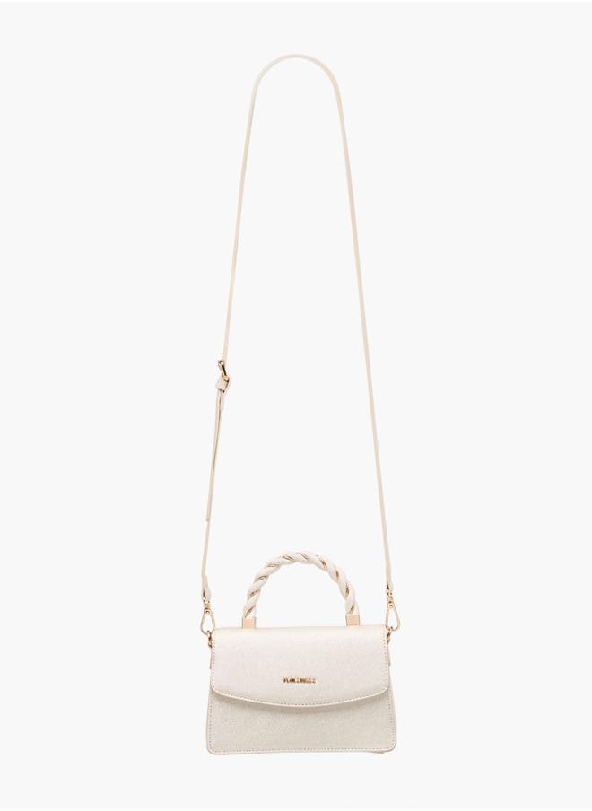 Flora Bella By Shoexpress - Women's Textured Satchel Bag with Handle and Chain Strap - Image 1