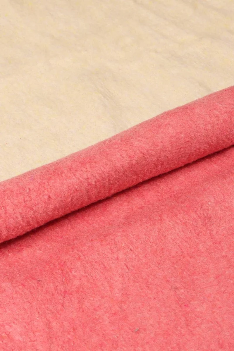 Pikas Yeşilhome Double Cotton Blanket, Double Sided Blanket Pink-Cream