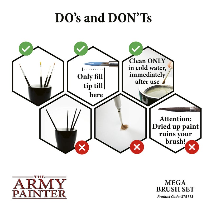The Army Painter, Wargames Mega Brush Set, 10 Miniature Paint Brushes, Incl. Free Masterclass Kolinsky Sable Hair Brush and Detail Paint Brush with Fine Tip - for Miniature Painting, DND & Warhammer - Image 5