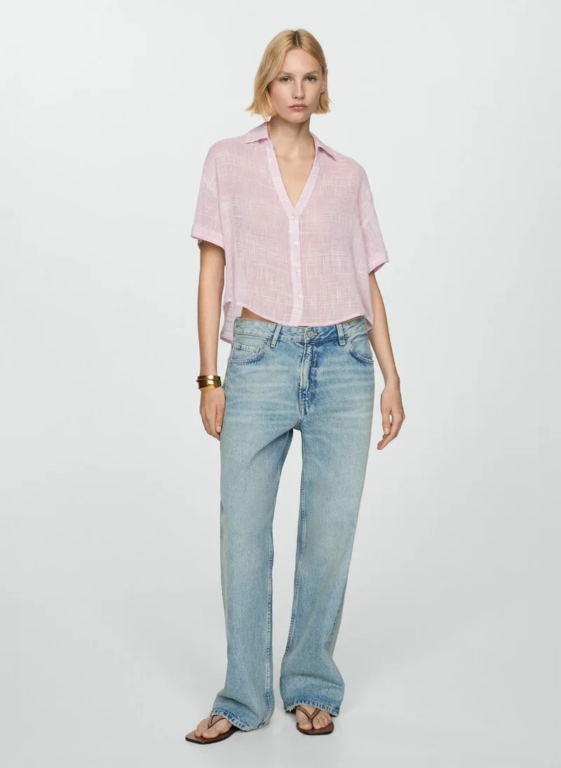مانجو Semi-Transparent Striped Shirt
