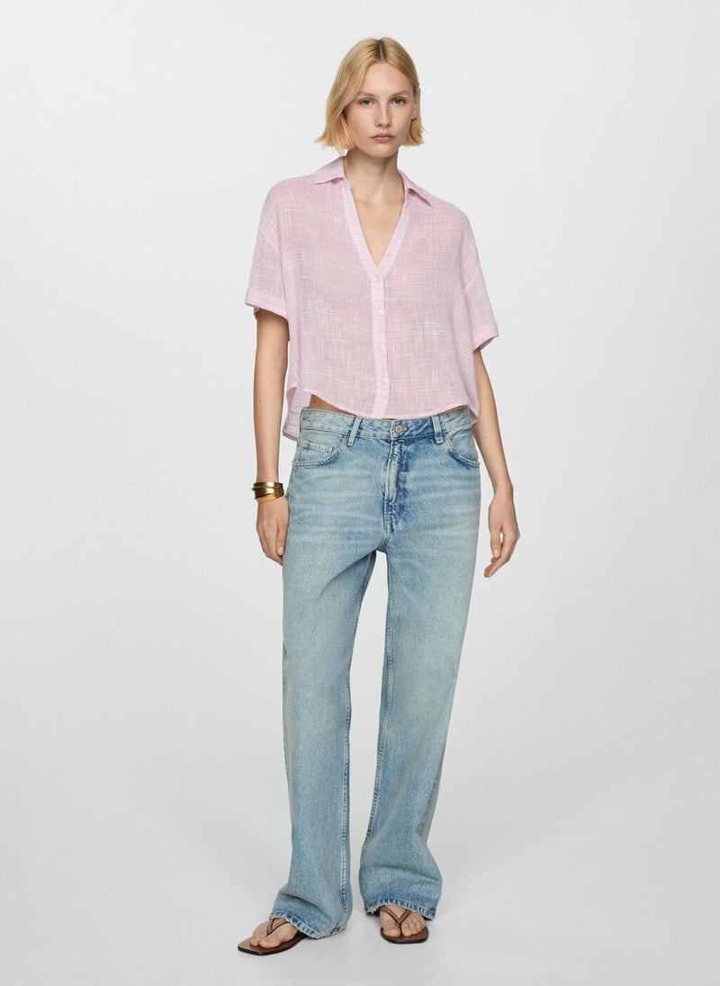 MANGO Semi-Transparent Striped Shirt  - Image 1