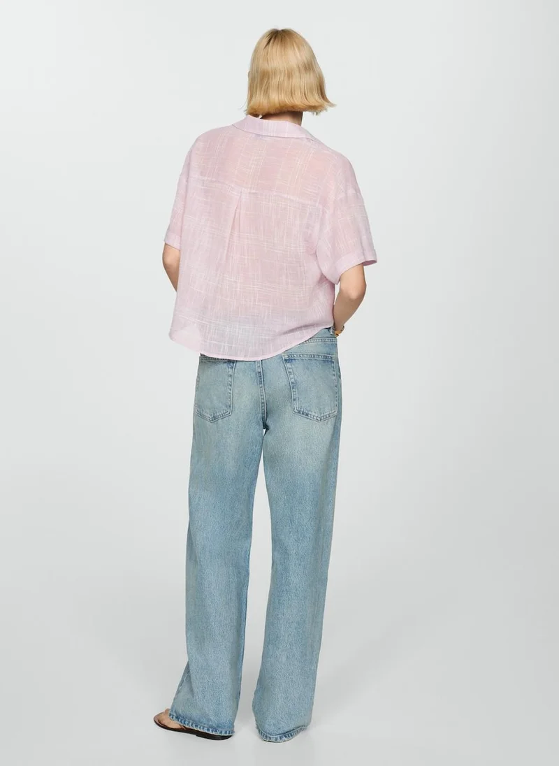 مانجو Semi-Transparent Striped Shirt