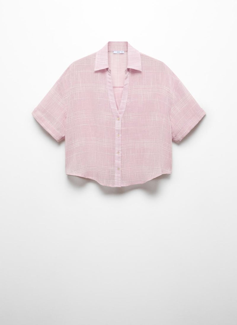 MANGO Semi-Transparent Striped Shirt  - Image 5