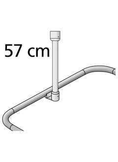 Wenko WENKO Ceiling support for telescopic shower rail 57 cm length, Metal Aluminum, Chrome  - Image 2