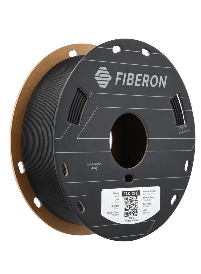 خيوط نايلون PA12-CF من Polymaker مقاس 1.75 مم، حساسية منخفضة للرطوبة، 500 جرام، خيوط نايلون من ألياف الكربون مقاس 1.75 مم، بكرة من الورق المقوى - خيوط نايلون PA12-CF من PolyMide خالية من الالتواء والرطوبة للطابعات ثلاثية الأبعاد