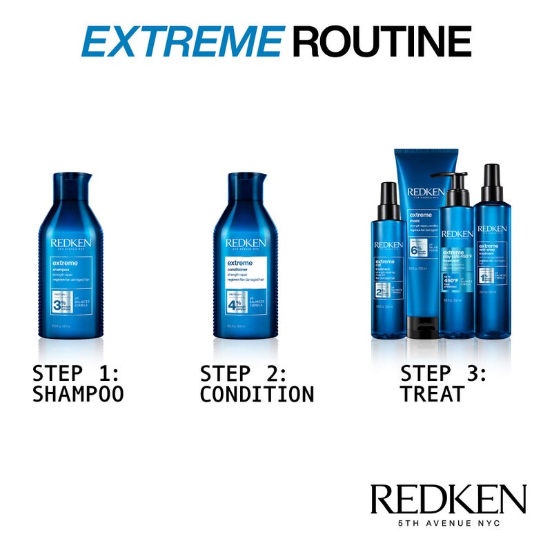 REDKEN مجموعة شامبو وبلسم REDKEN Extreme | شامبو للشعر التالف | تقوية الشعر وإصلاح الشعر التالف | مدعوم بالبروتينات - Image 3