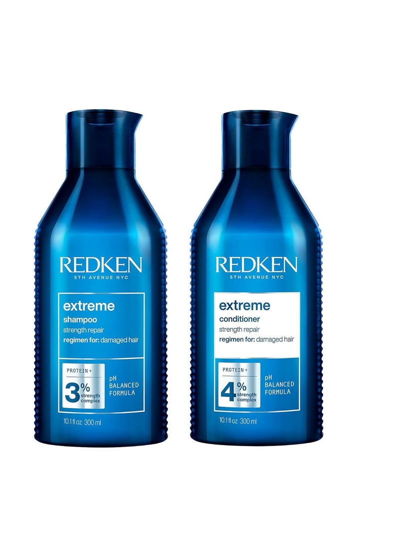REDKEN - REDKEN Extreme Shampoo & Conditioner Set | Shampoo for Damaged Hair | Hair Strengthen & Repair Damaged Hair | Infused With Proteins - Image 1