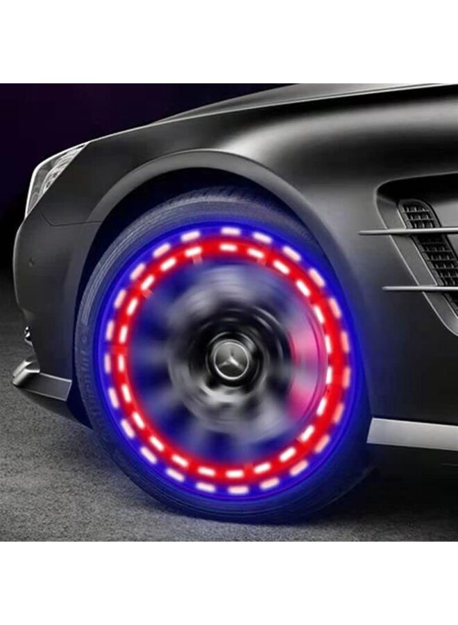 أضواء عجلات إطارات السيارة، 4 قطع صمام هواء، غطاء صمام يعمل بالطاقة الشمسية مع أجهزة استشعار الحركة، ضوء LED وامض ملون، فوهة غاز للدراجات النارية - Image 1