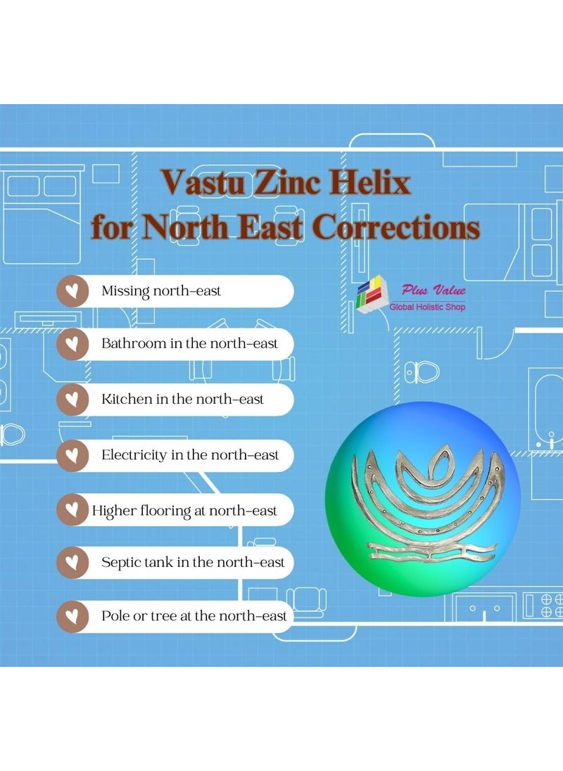 Plus Value Plus Value Zinc Helix Vastu Remedies for North East Kitchen Toilet Bedroom Vastu Defect or Cornet Cuts Set of 3pcs  - Image 2
