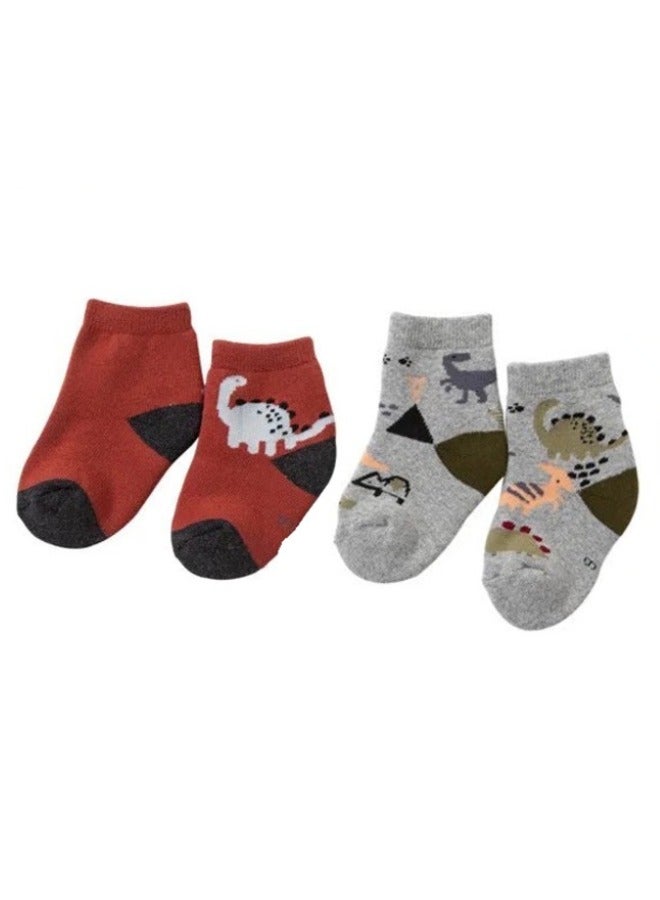 Dave & Bella Boys' Dinosaur Socks Set (2 Pairs) - Image 1