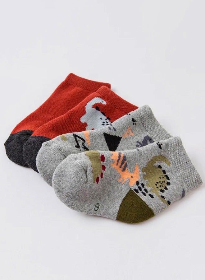Dave & Bella Boys' Dinosaur Socks Set (2 Pairs) - Image 4