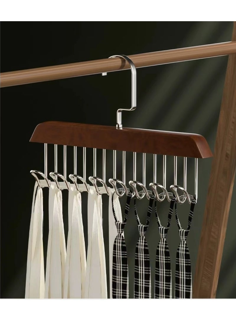 Anti slip multi hook hanger, 360 degree 8-hook space saving hanger, multifunctional anti slip storage hanger, multi hook hanger, tie, scarf, socks  - Image 3