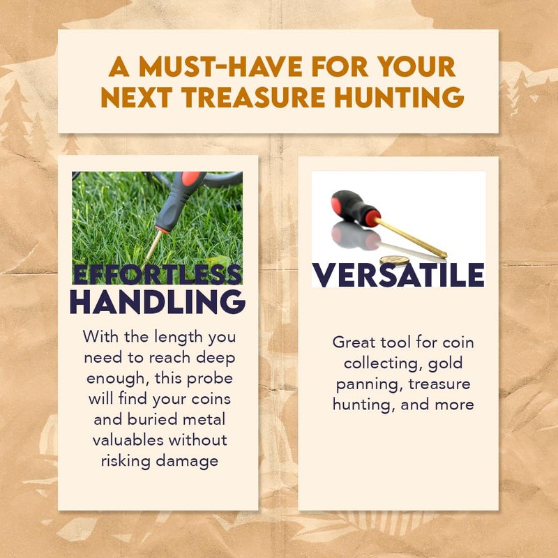 SE 9.25 Inch Non-Marring Brass Metal Detecting Probe for Gold Prospecting and Coin Collecting - Image 2