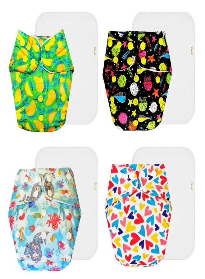 حفاضات دمبلدو القماشية الممتازة مع حشوة قطنية (عبوة من 4) | ملائمة محكمة | وسادة امتصاص من 6 طبقات | أزرار كبس قابلة للتعديل | مصممة من قبل الأمهات | من 3 أشهر إلى 3 سنوات | للجنسين - Image 1