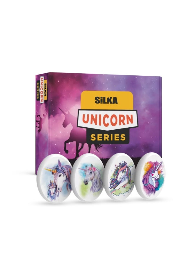 Silka Unicorn Series Pencil Erasers Set for Kids - Box of 36 Pcs, Dust-Free Colorful Rubber Erasers for School Stationery Supplies, Cute Cartoon Novelty Eraser for Boys and Girls Birthday Return Gifts - Image 1