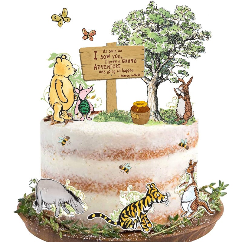 Thcbme Winnie Cake Toppers for Baby Shower Decorations 13pcs Classic Cake Cupcake Toppers for Birthday Party Cake Decorations - Image 2
