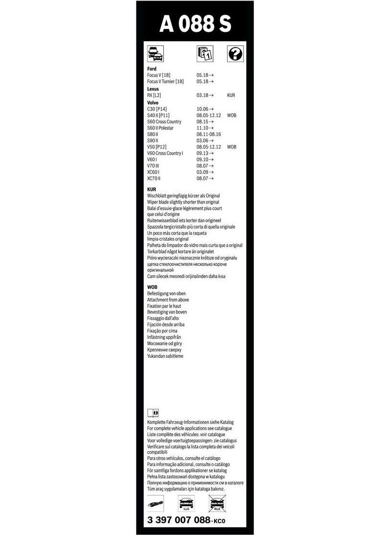 BOSCH Aerotwin Wiper Set - [650/500 mm] Volvo S60 II (2010 - 2021) A 088 S  - Image 4