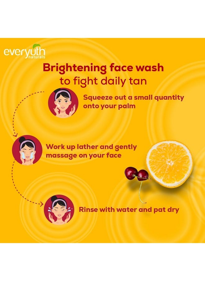 Everyuth - Naturals Brightening Lemon&Cherry Face Wash|Deep Cleansing,Oil Control&Tan Reduction|Simple Face Wash|Removes Dirt&Oil|100% Soapfree|For All Skin Types|Paraben Free - 150 G (Pack Of 2) - Image 1