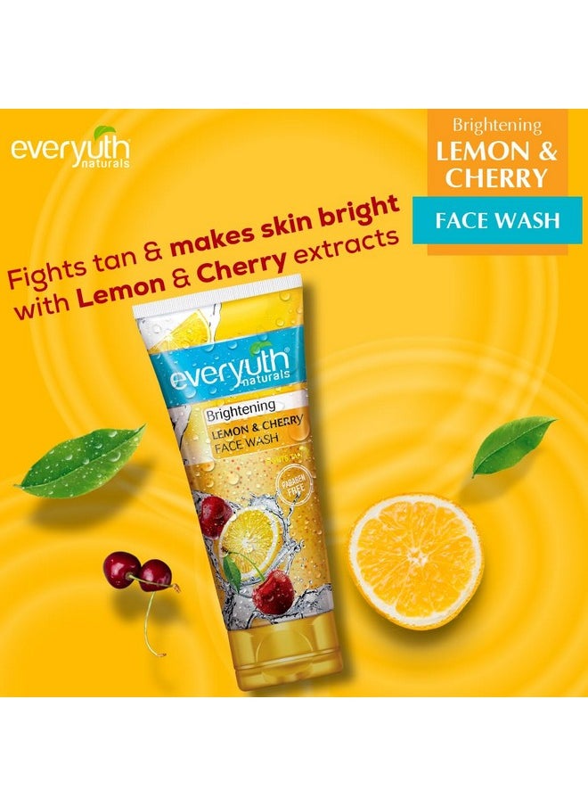 Everyuth - Naturals Brightening Lemon&Cherry Face Wash|Deep Cleansing,Oil Control&Tan Reduction|Simple Face Wash|Removes Dirt&Oil|100% Soapfree|For All Skin Types|Paraben Free - 150 G (Pack Of 2) - Image 1