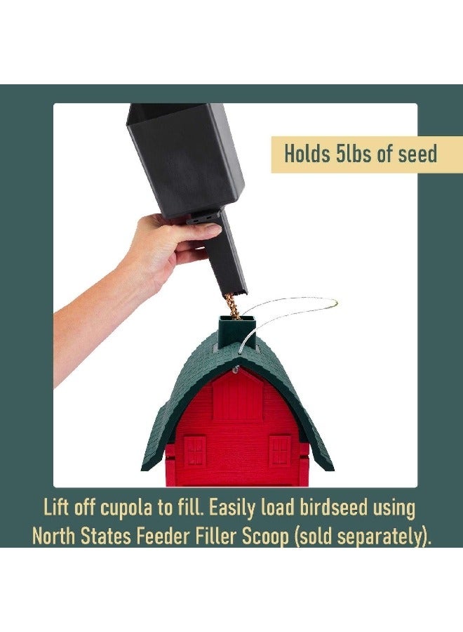 North States 4-Ports Plastic Hopper Bird Feeder Red and Green 13.25 x 10.25 x 9.5 Inch 8203382 - Image 5