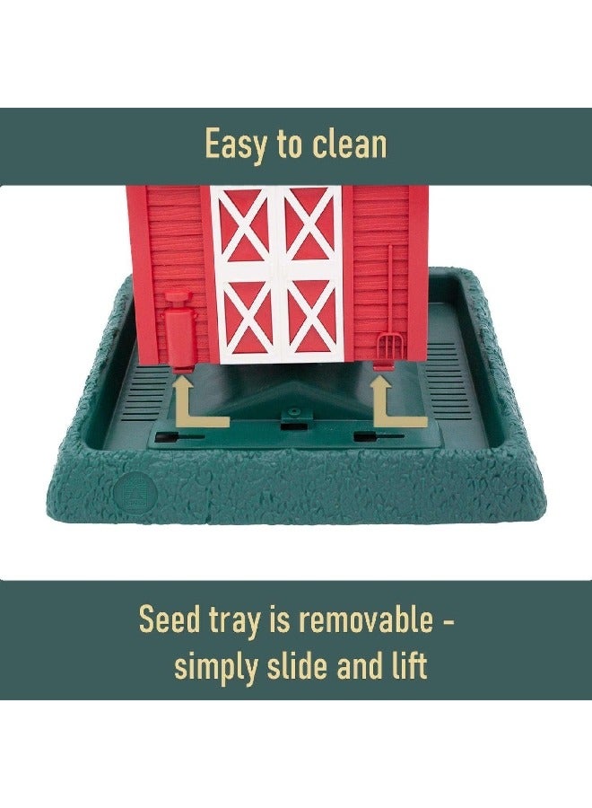 North States 4-Ports Plastic Hopper Bird Feeder Red and Green 13.25 x 10.25 x 9.5 Inch 8203382 - Image 4