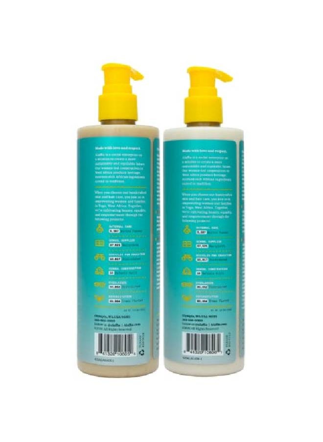 Alaffia - Beautiful Curls Curl Enhancing Shampoo And Leavein Conditioner Duo For Wavy To Curly Hair Natural No Sulfates Includes 12Oz Shampoo & 12Oz Leavein Conditioner - Image 1