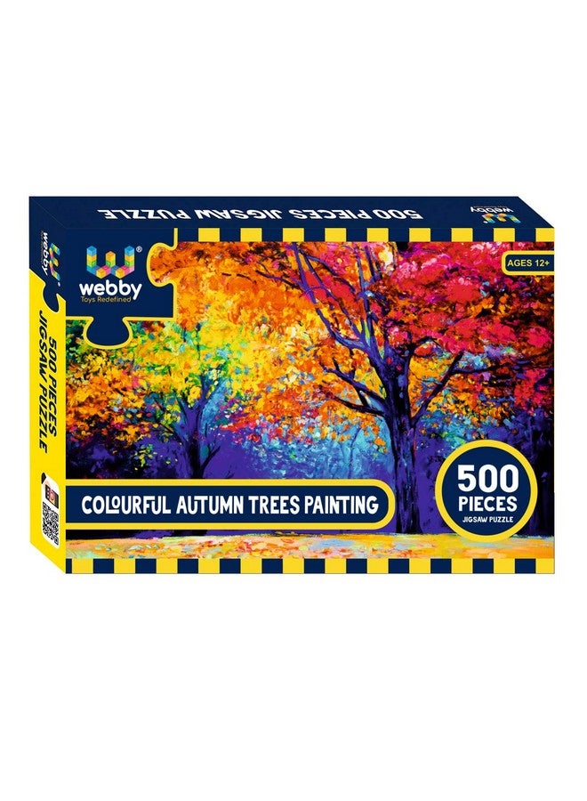 Webby Colourful Autumn Trees Painting Jigsaw Puzzle, 500 Pieces - Image 1