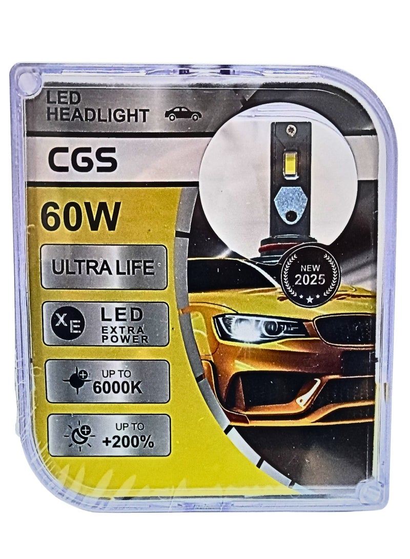 CGS 60W H4 LED Headlight Kit - Super Bright, Pure White Vision - Image 2