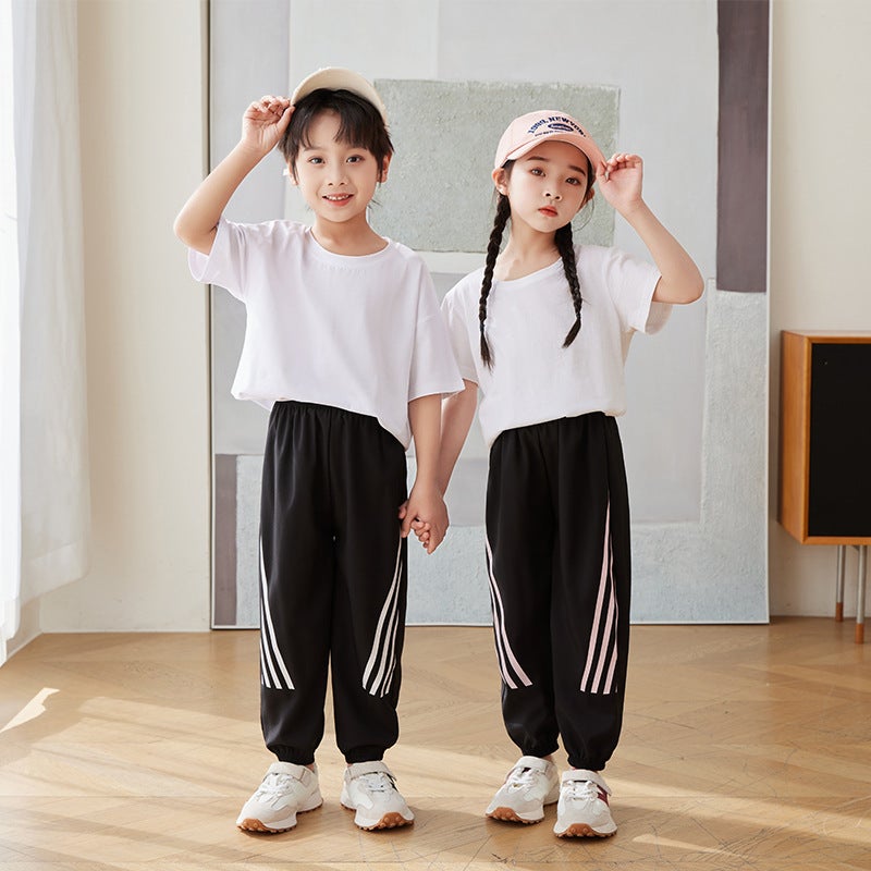 Children'S Anti-Mosquito Pants 2024 Summer Sports Trousers Casual Pants Striped Foot-Up Pants Children'S Large Trousers - Image 3