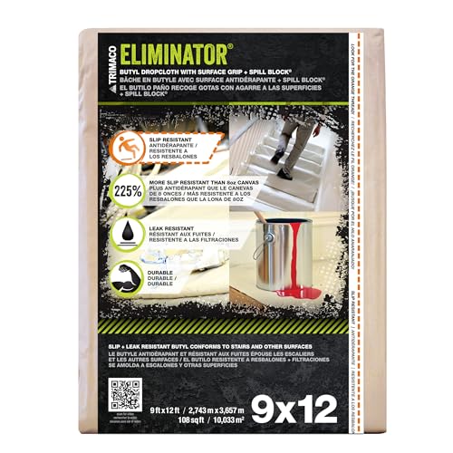 Trimaco Eliminator Butyl Drop Cloth, 9-feet x 12-feet - Image 1