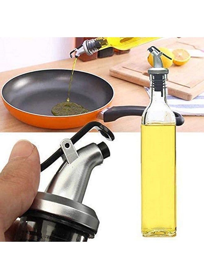 Slyford Glass 2Pc Leak-Proof Oil Dispenser Bottle With Silicon Funnel, Oil & Vinegar Cruet Dispenser Bottle, 500 ml Transparent - Image 2
